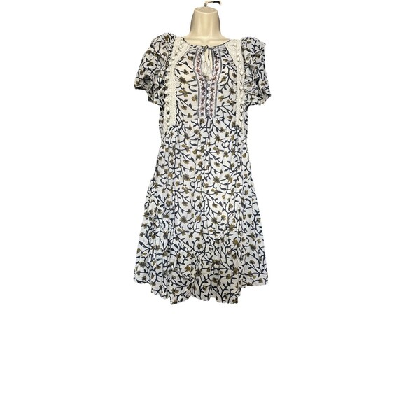 Sea New York Size 6 Dress Women's Floral Print Boho Flutter Tassel Cotton Blend - Picture 10 of 11
